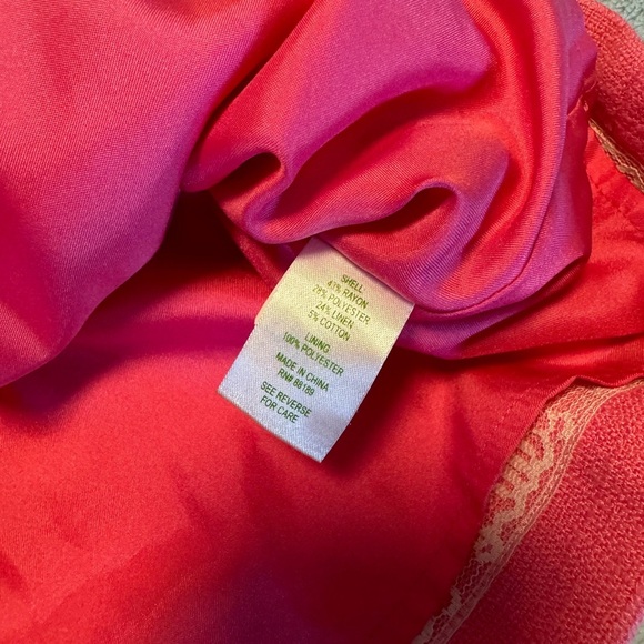 Lilly Pulitzer Skirt Women’s Pink Hayes Skirt Twill Linen Blend Ruffles - Picture 6 of 9